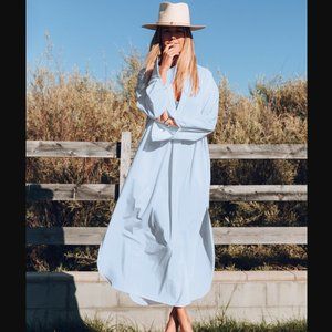 ONA sky blue oversized Tropez shirtdress II coverup caftan
